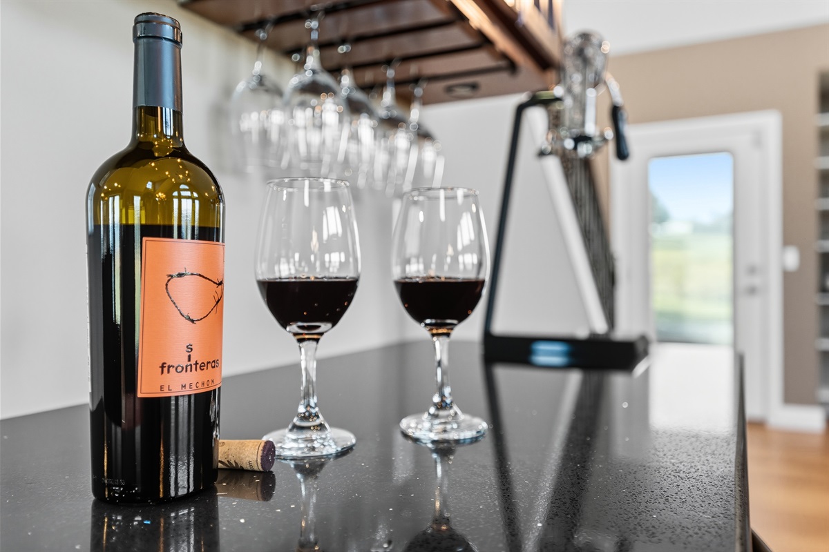 Wine glasses and good vibes. Just add laughter and a bottle of your favorite red.