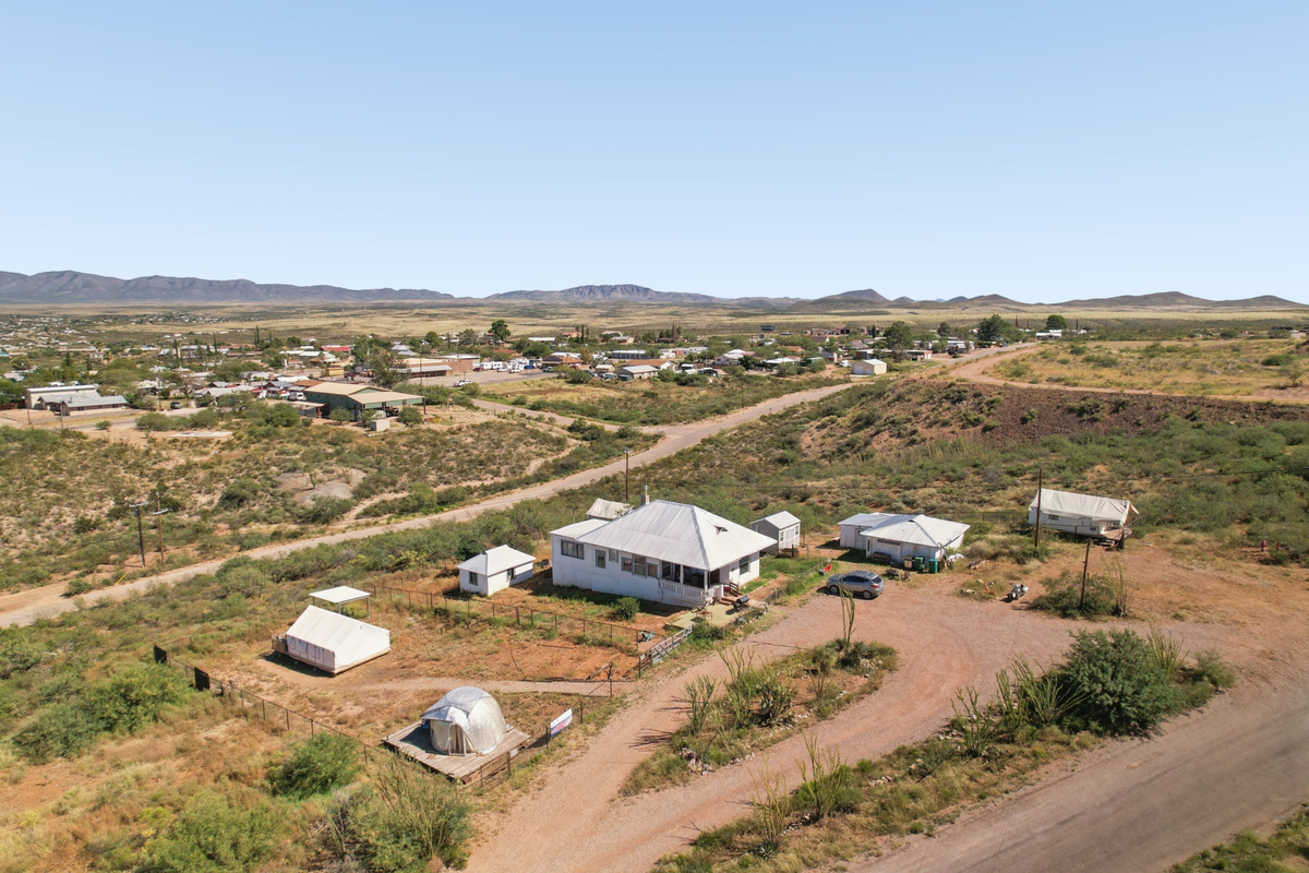 Get a bird’s-eye view of Silver Spur Homestead and its unique desert setting