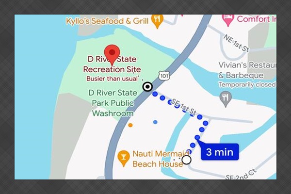 Prime location just a 3 minute walk to the beach! It’s truly one of the most loved beaches on the Oregon Coast- D River State Recreation Site. Home of the twice annual World Famous Kite Festival, oceanfront restaurant Kyllo’s and the shortest river! 