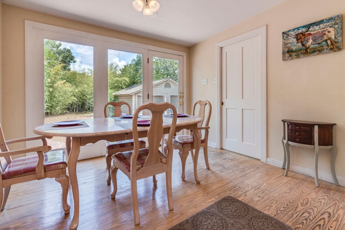Dining Room includes seating for four plus additional chairs available in walk-in pantry.  Seating for 3 is available at the kitchen island