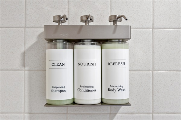 We've got you covered with shampoo, conditioner, and body wash for your convenience.