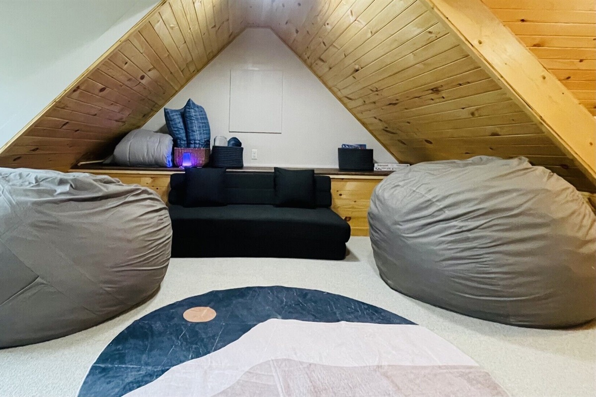 Bean bags and small futon couch