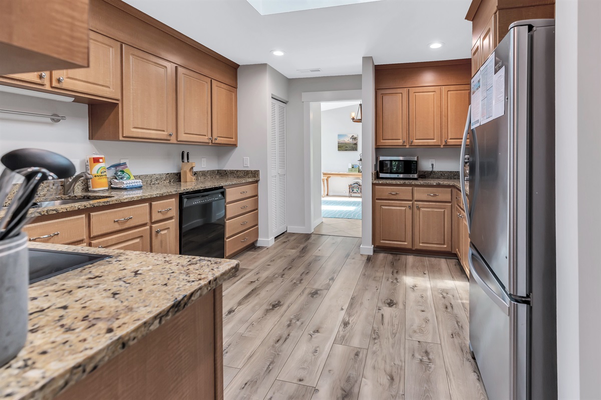 Updated kitchen feature plenty of countertop prep space