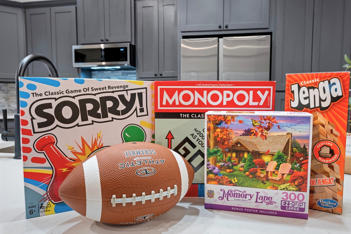 Game night is always a great idea with classic favorites ready to go, making it easy to unplug and enjoy time together.