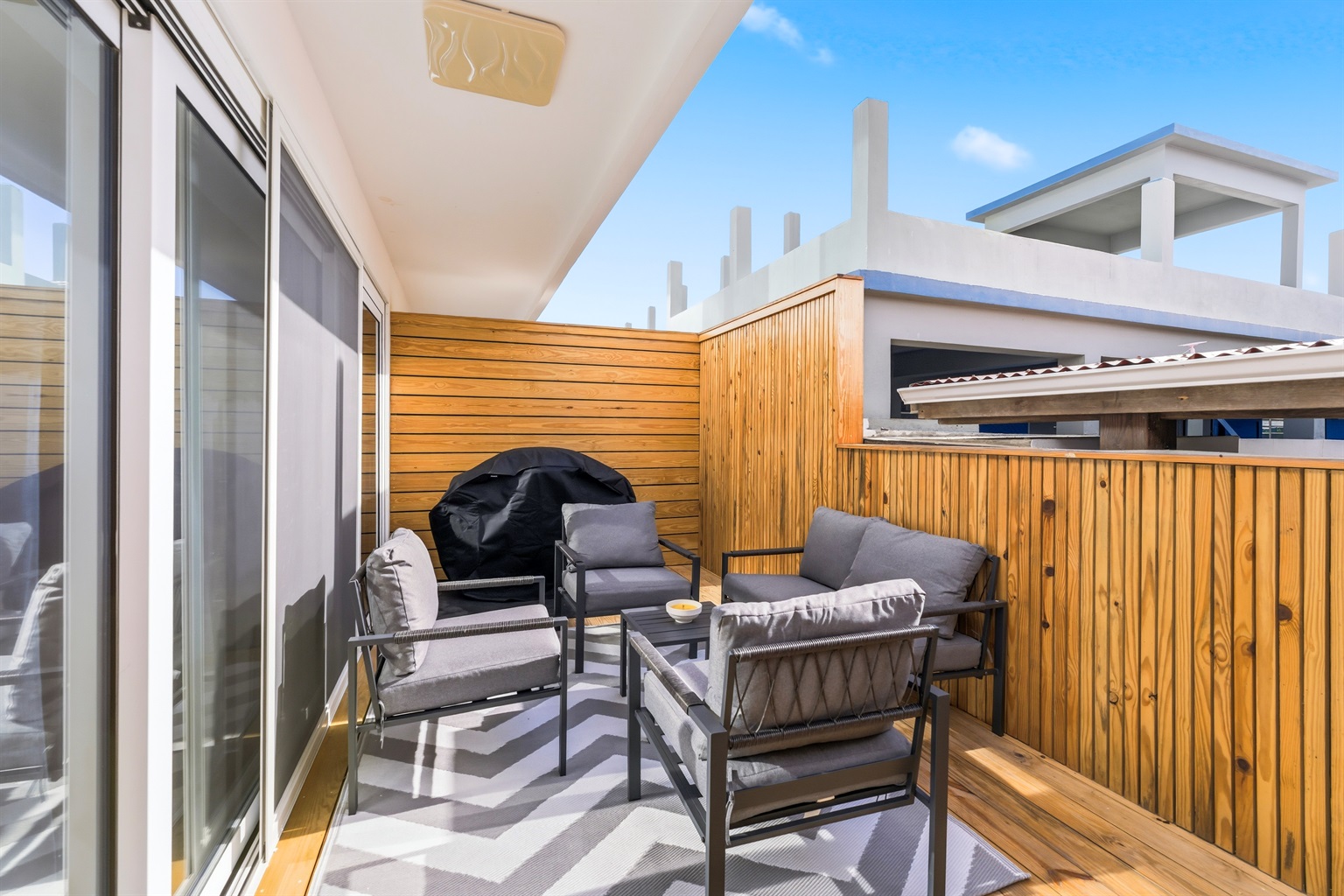 Your private oasis: Dine alfresco, grill the catch of the day, or relax in the shade