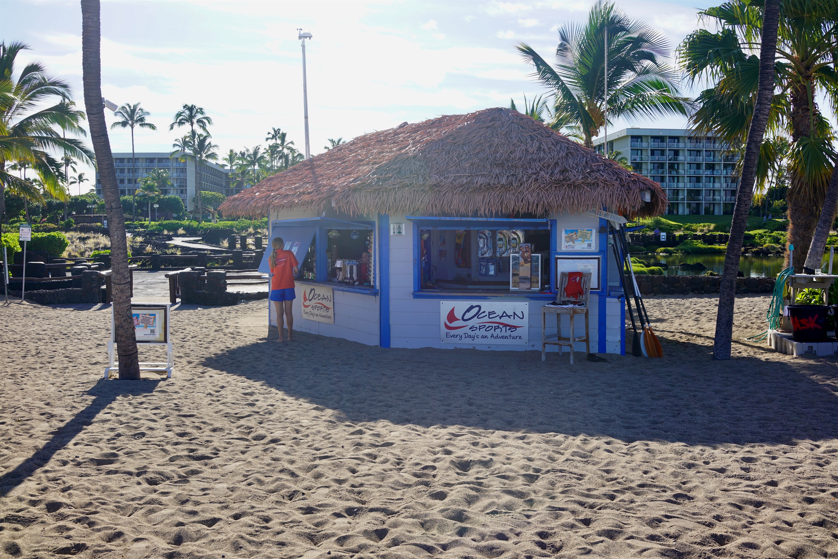 Water sports gear rentals right on A-bay.