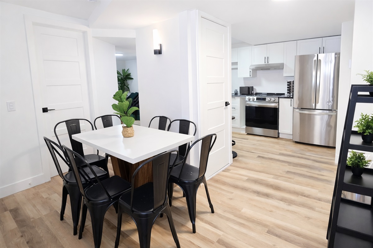  Dining area with table for enjoying meals together