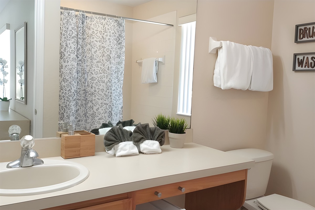 Full en-suite Master Bathroom. At every bathroom, you will find a dispenser with shampoo, conditioner, and body wash, which are organic and free of parabens, phthalates, EDTA, or dyes.