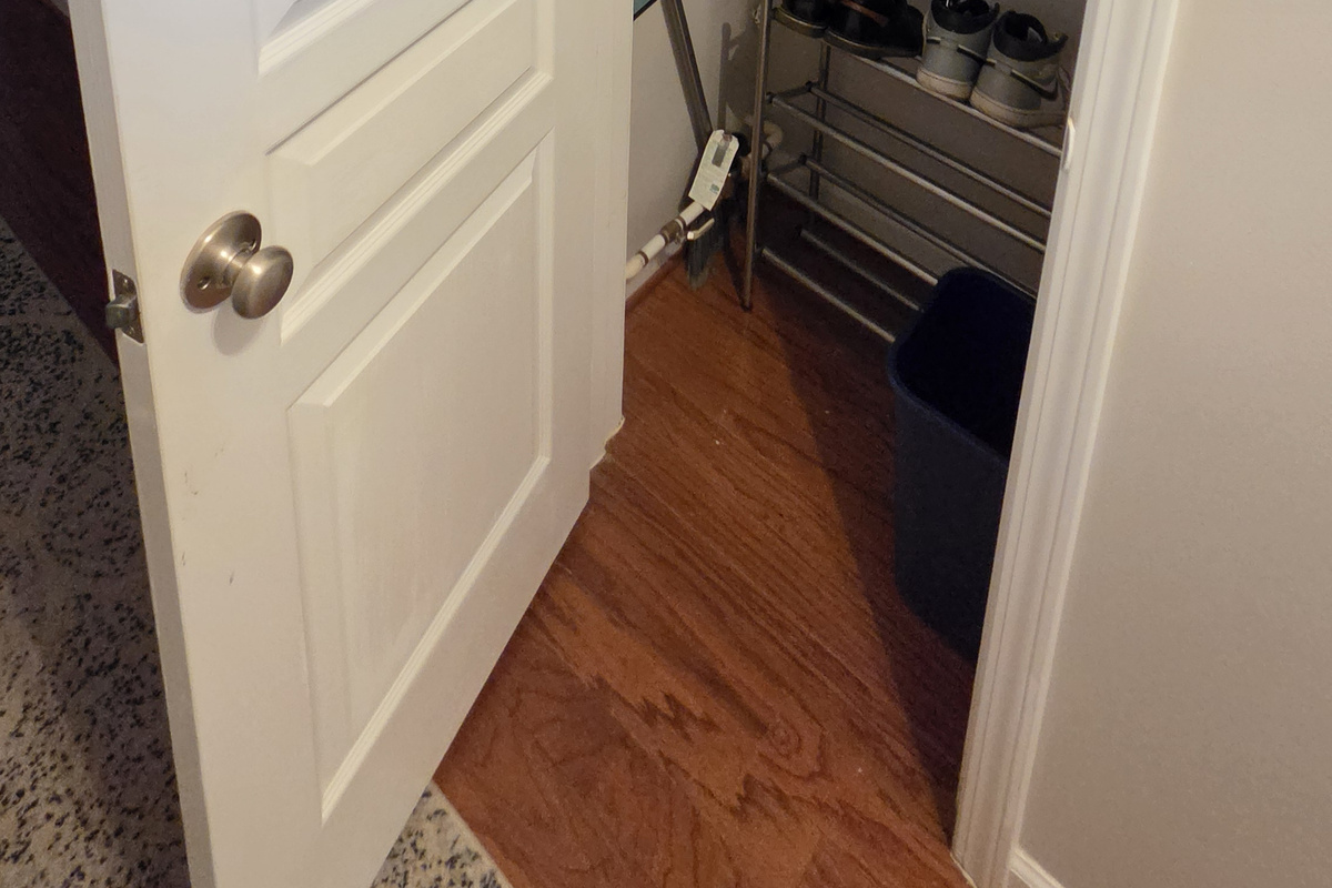 Entryway closet. Please leave your shoes here. Pool key and Pool towels available.