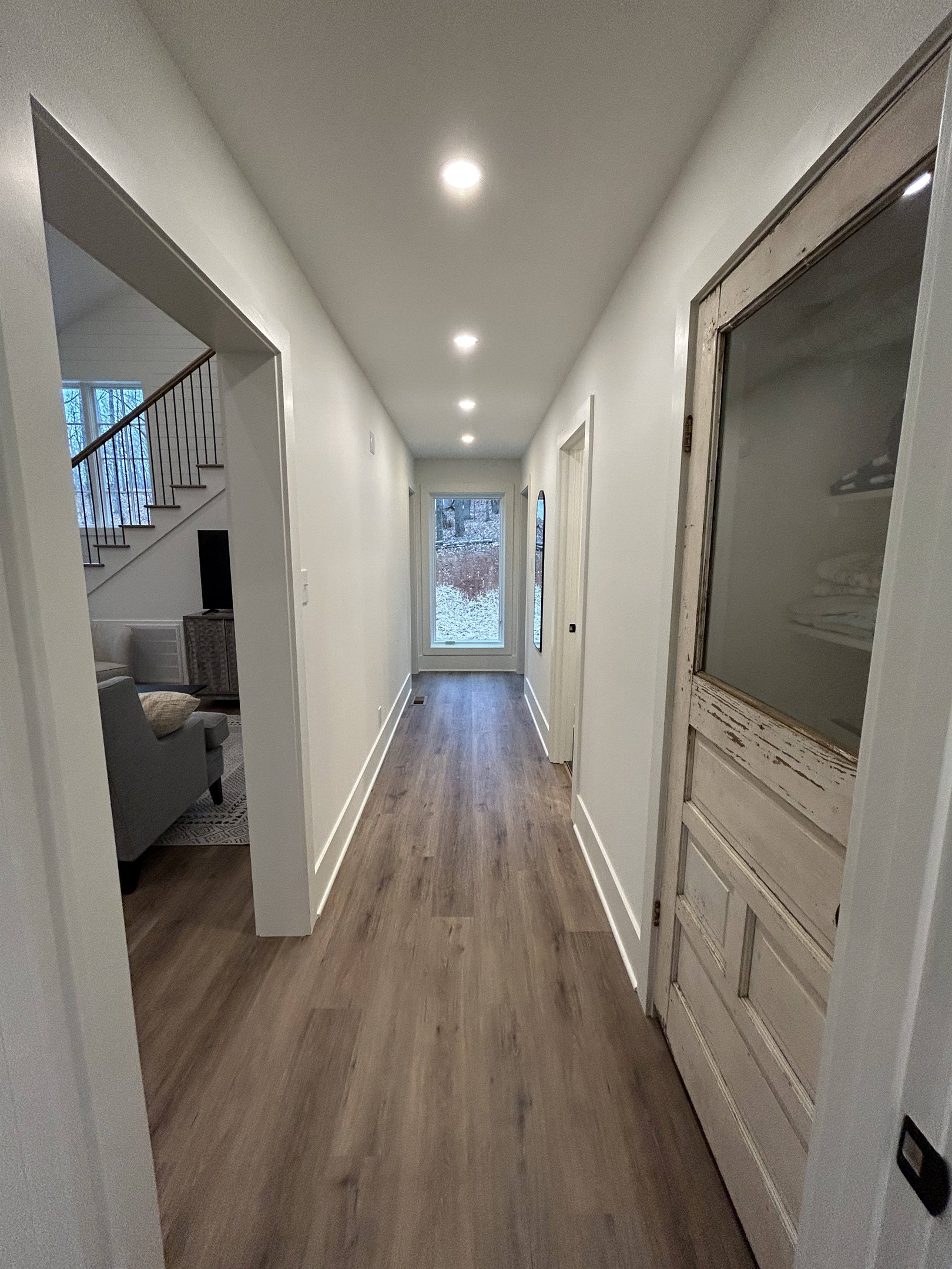 Hallway - downstairs bathroom is on the right