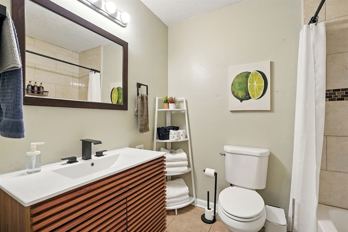 Guest Bathroom with bathtub and shower
