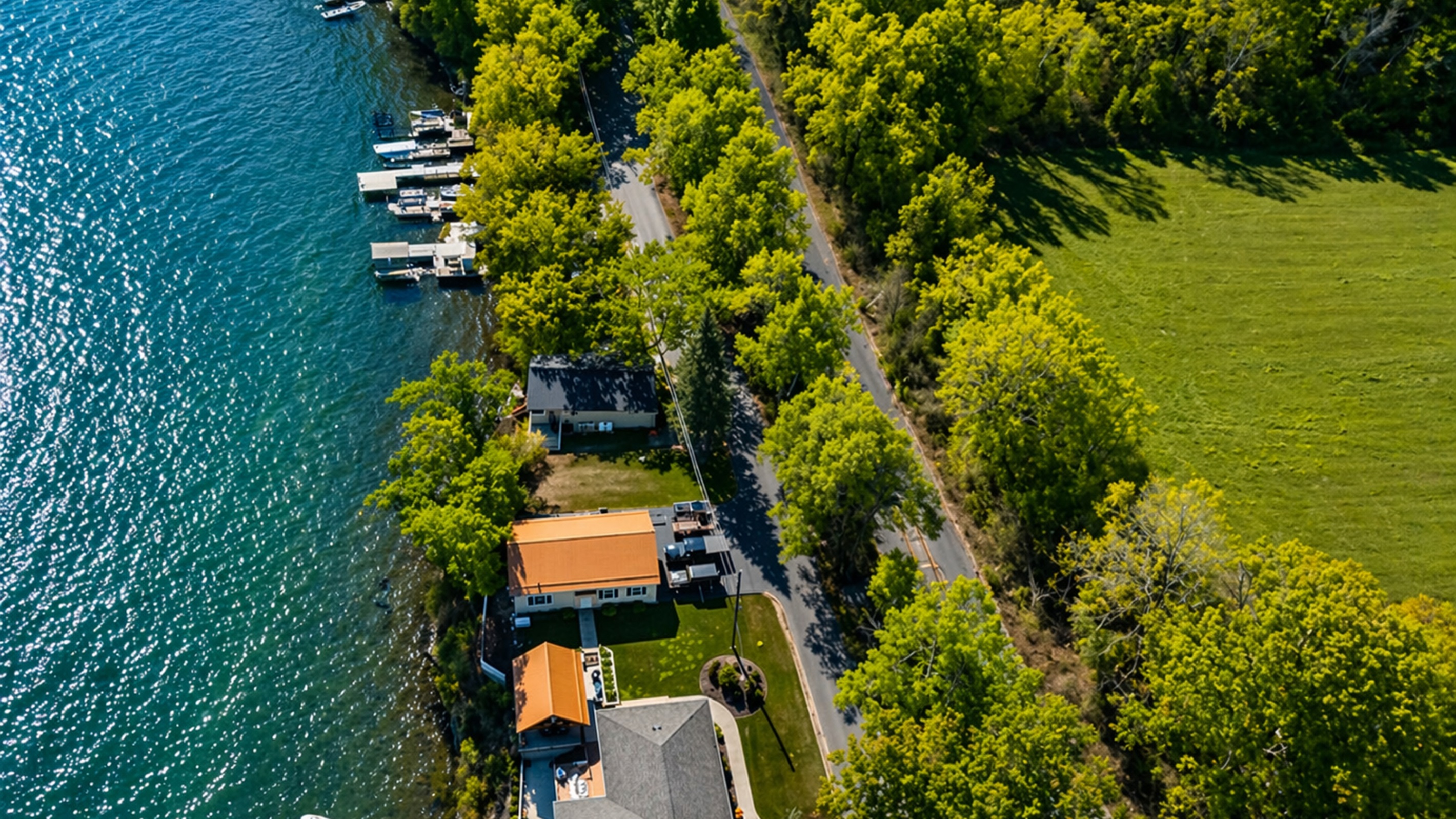 Your own slice of paradise with a private dock and crystal-clear water just steps away.