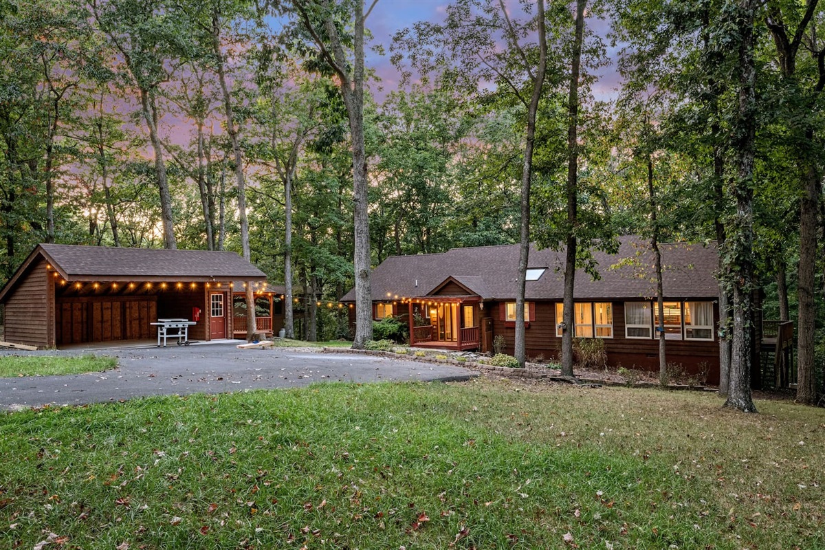 There is a giant circular driveway that can probably hold 10 cars or more.  We don't allow parties so it isn't easy to test this but there should be plenty of parking for your entire group.