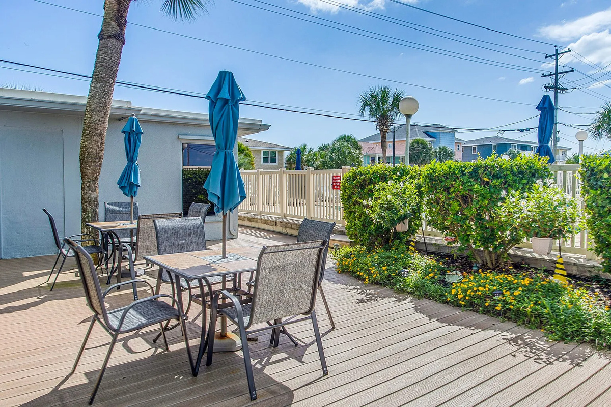 Outdoor patio area, just sit and enjoy a beverage