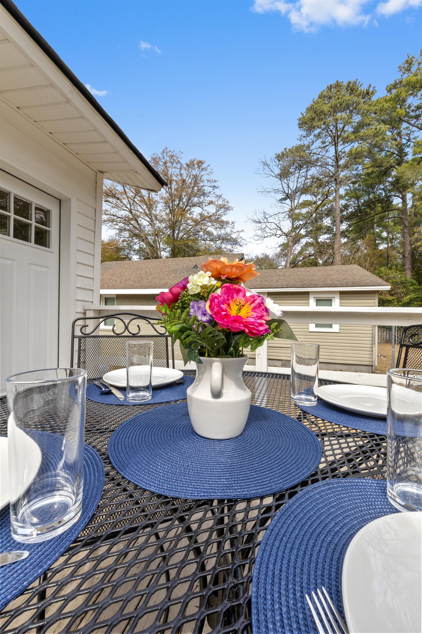 View of the back patio table.