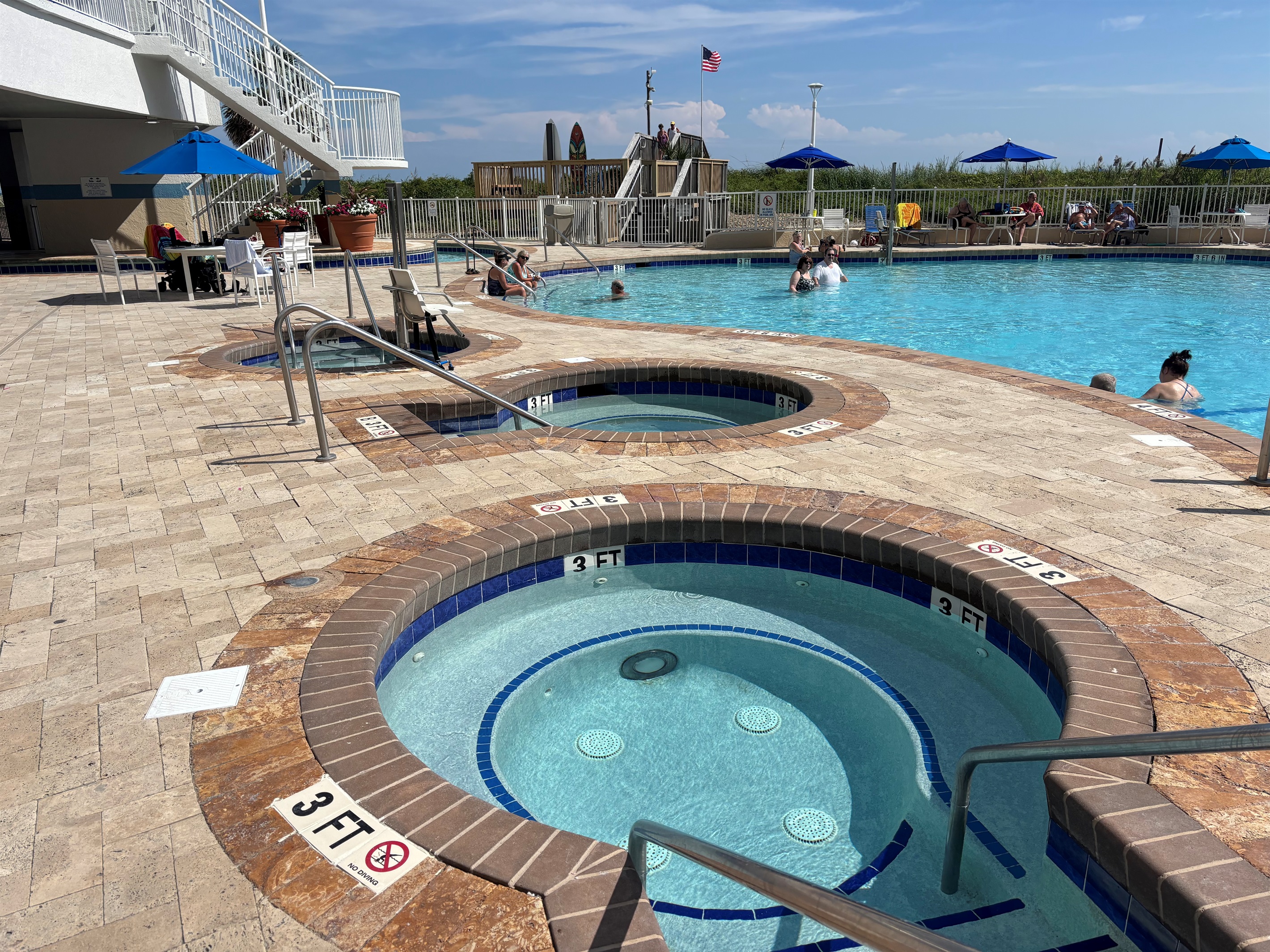 Lots of hot tubs to choose from open year around. 