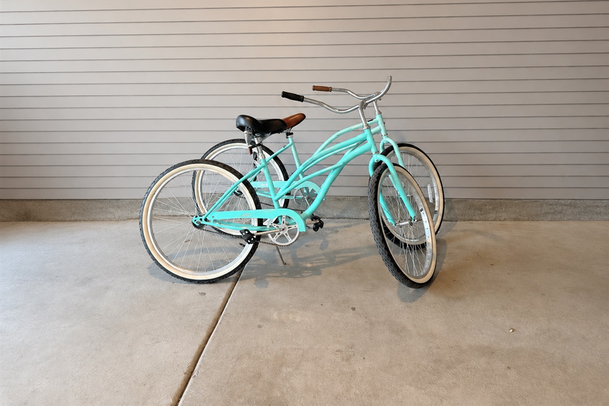 2 cruiser bicycles - bring your own helmet