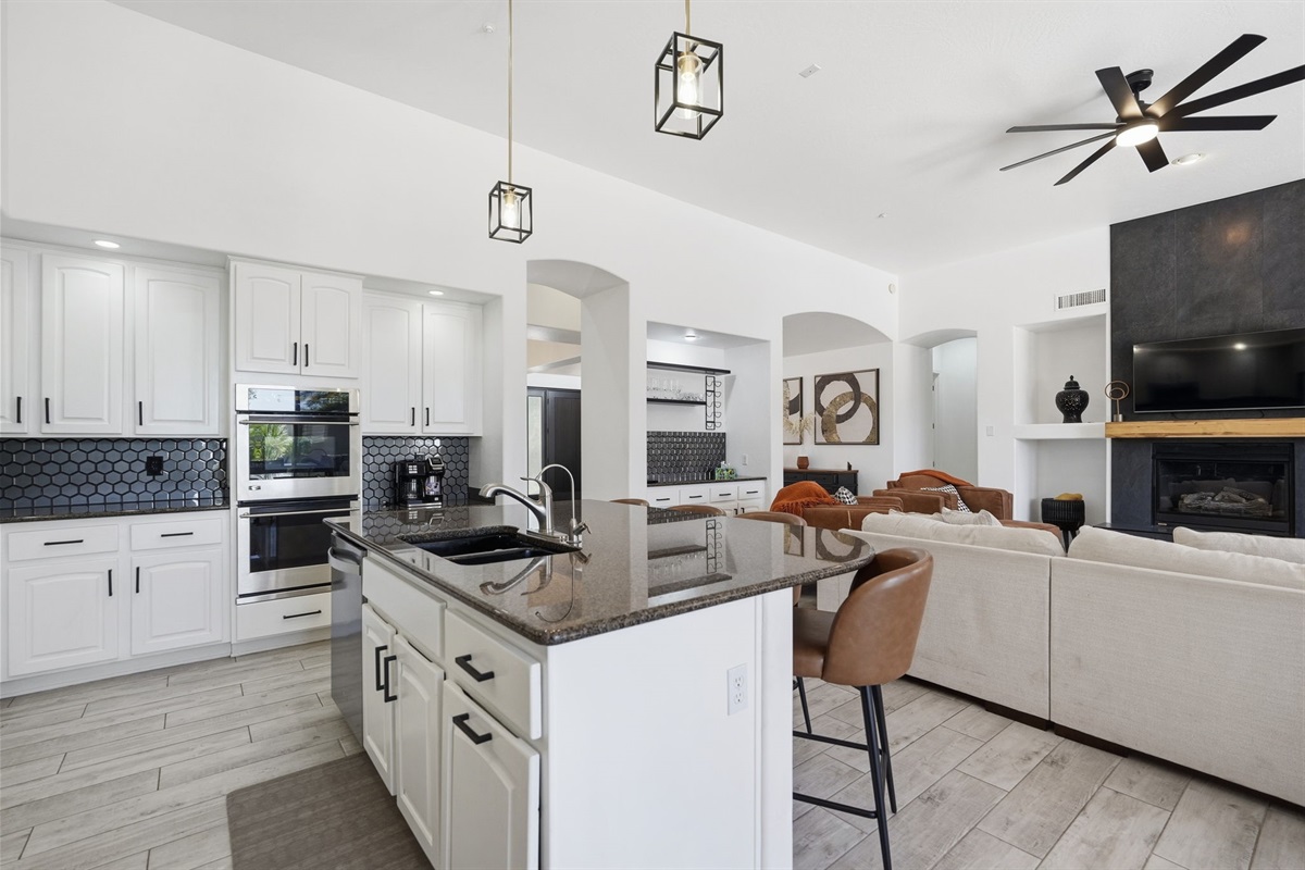 Gourmet kitchen with double ovens