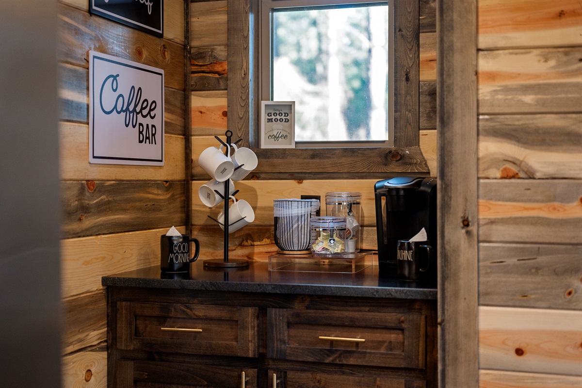 Morning light, fresh coffee, and a view of the trees — perfection