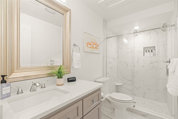 Bathroom across hall from BR9, also serves downstairs living room
