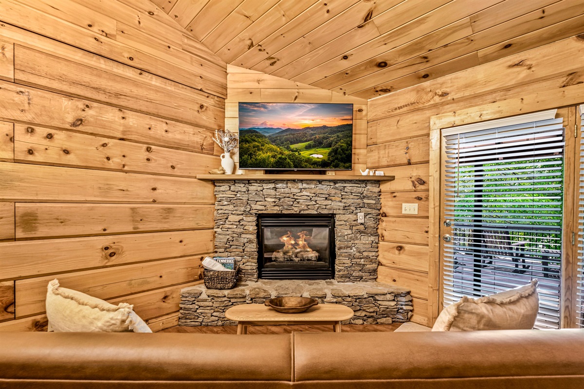 Gas fireplace available year 'round