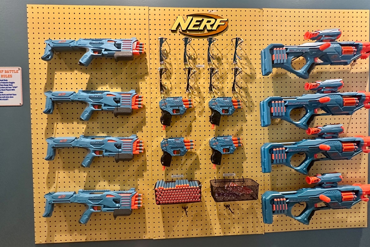 Our Nerf wall is locked, loaded, and ready for epic family showdowns!