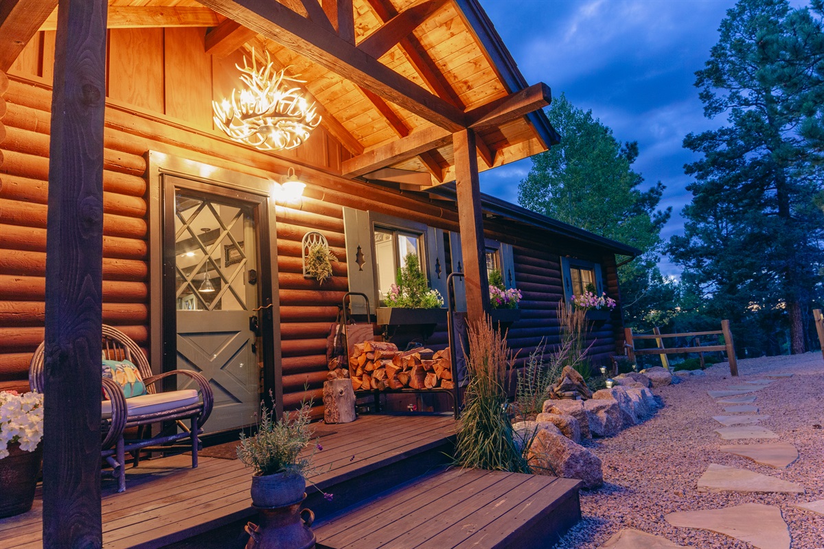 Front entrance at night