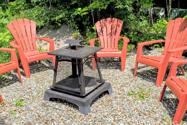 Fire pit on hill above cottage