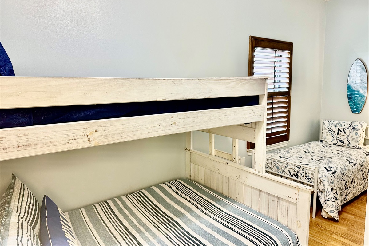 We also have a twin bed in this little area of the guest bedroom! And, a wall mounted tv!