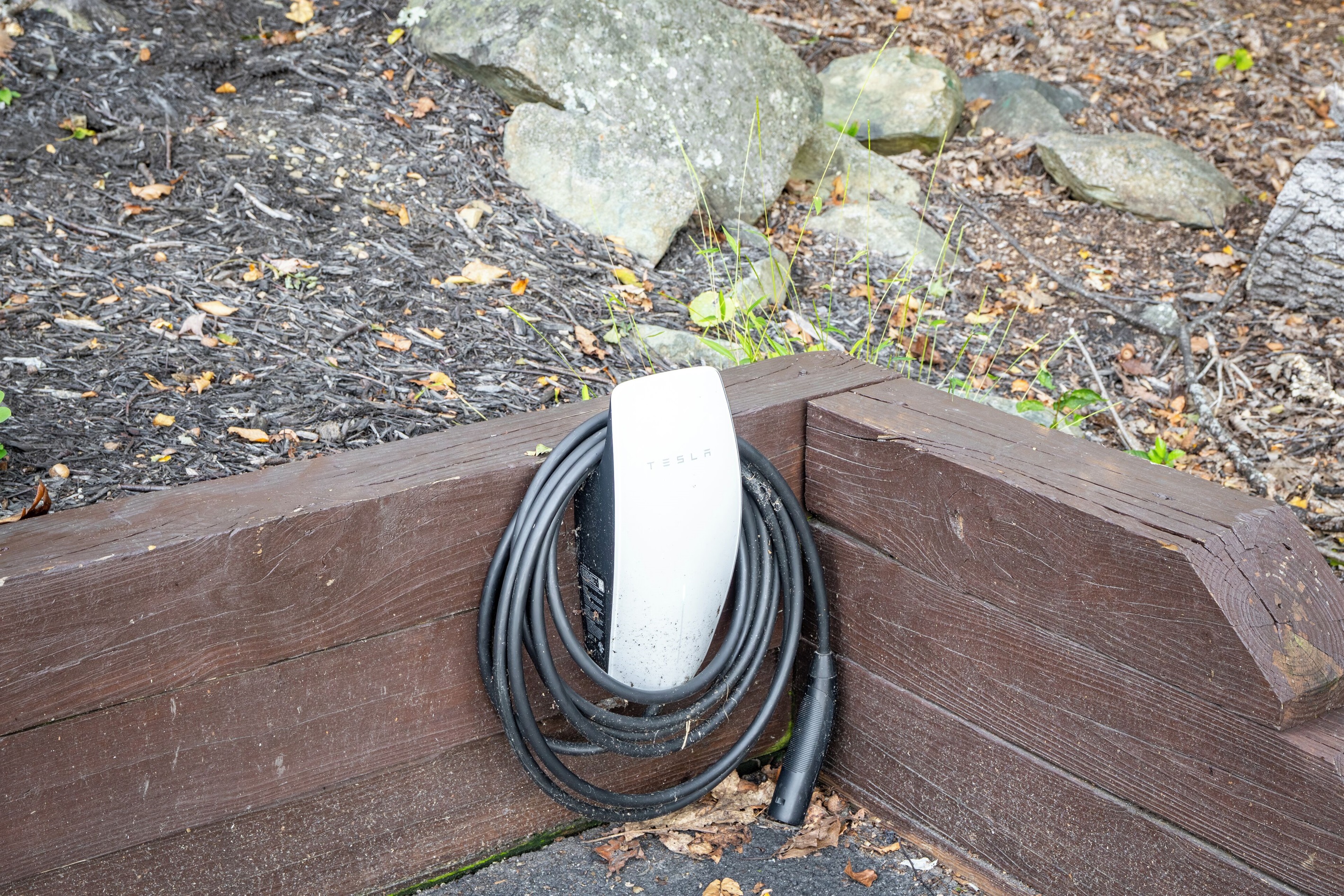 EV charger in driveway