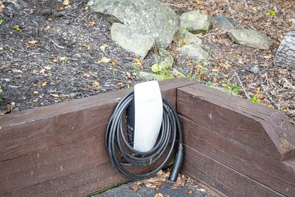 EV charger in driveway