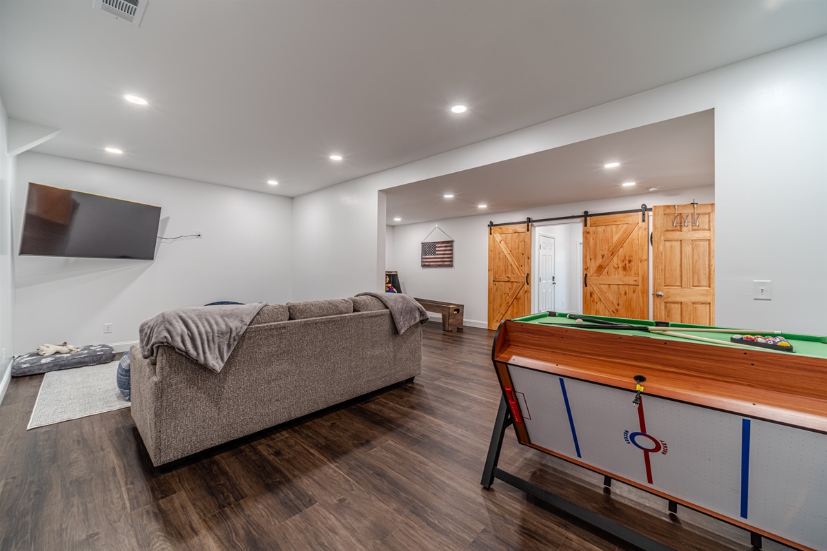 Tri-Game Table for Air Hockey, Foosball, and Mini pool