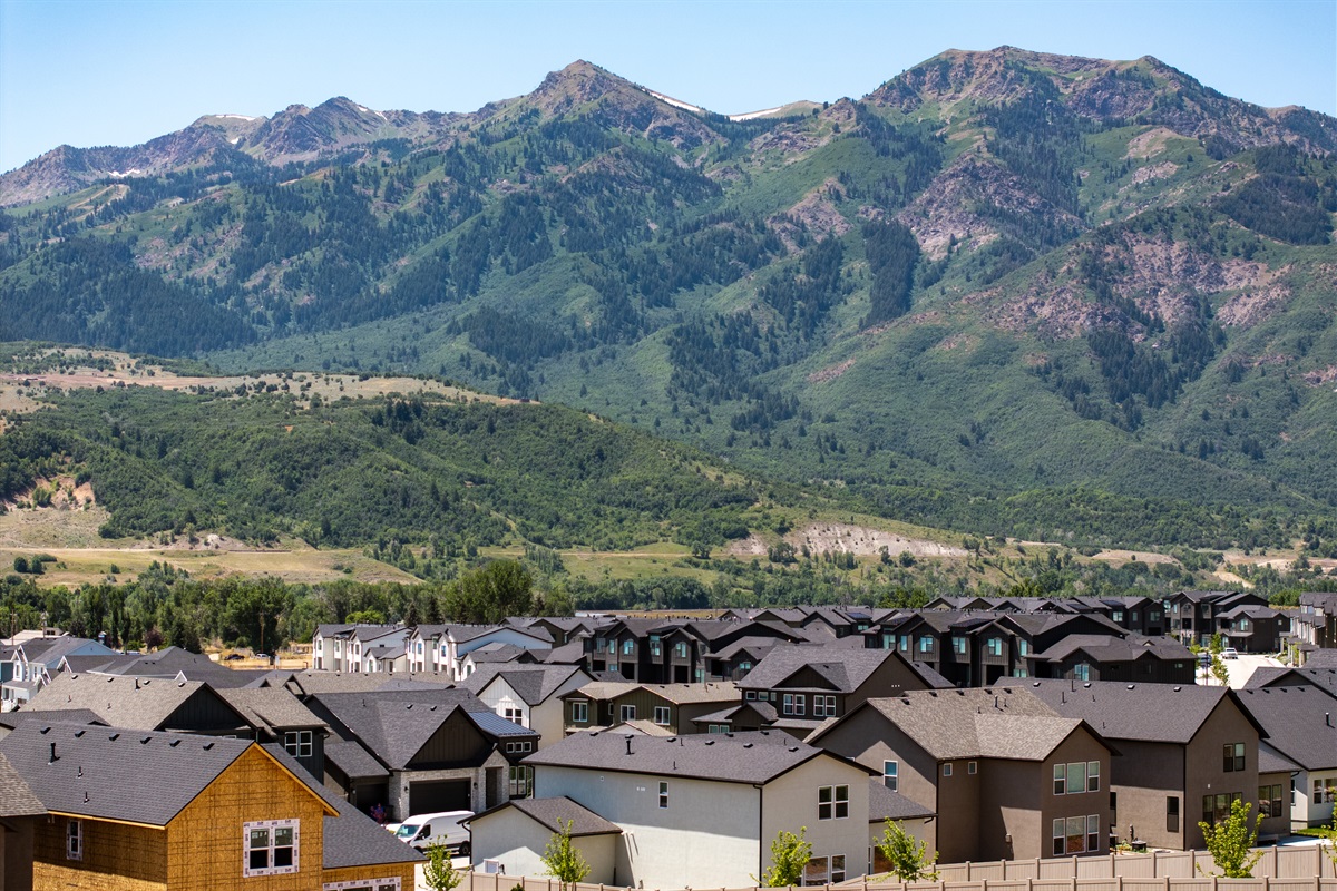 View of the Wasatch Mountains.