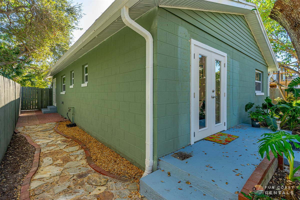 Rear Backyard entrance from the home.