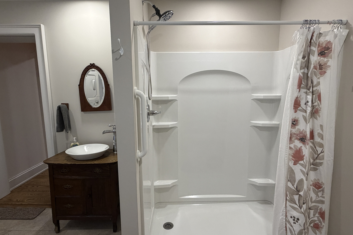 1st floor bathroom with shower and washer/dryer