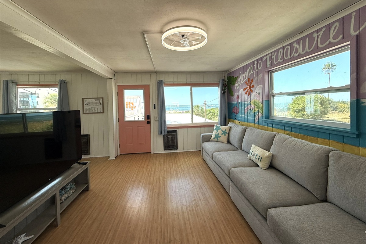 Living Area on 2nd Floor Looking at the Beach