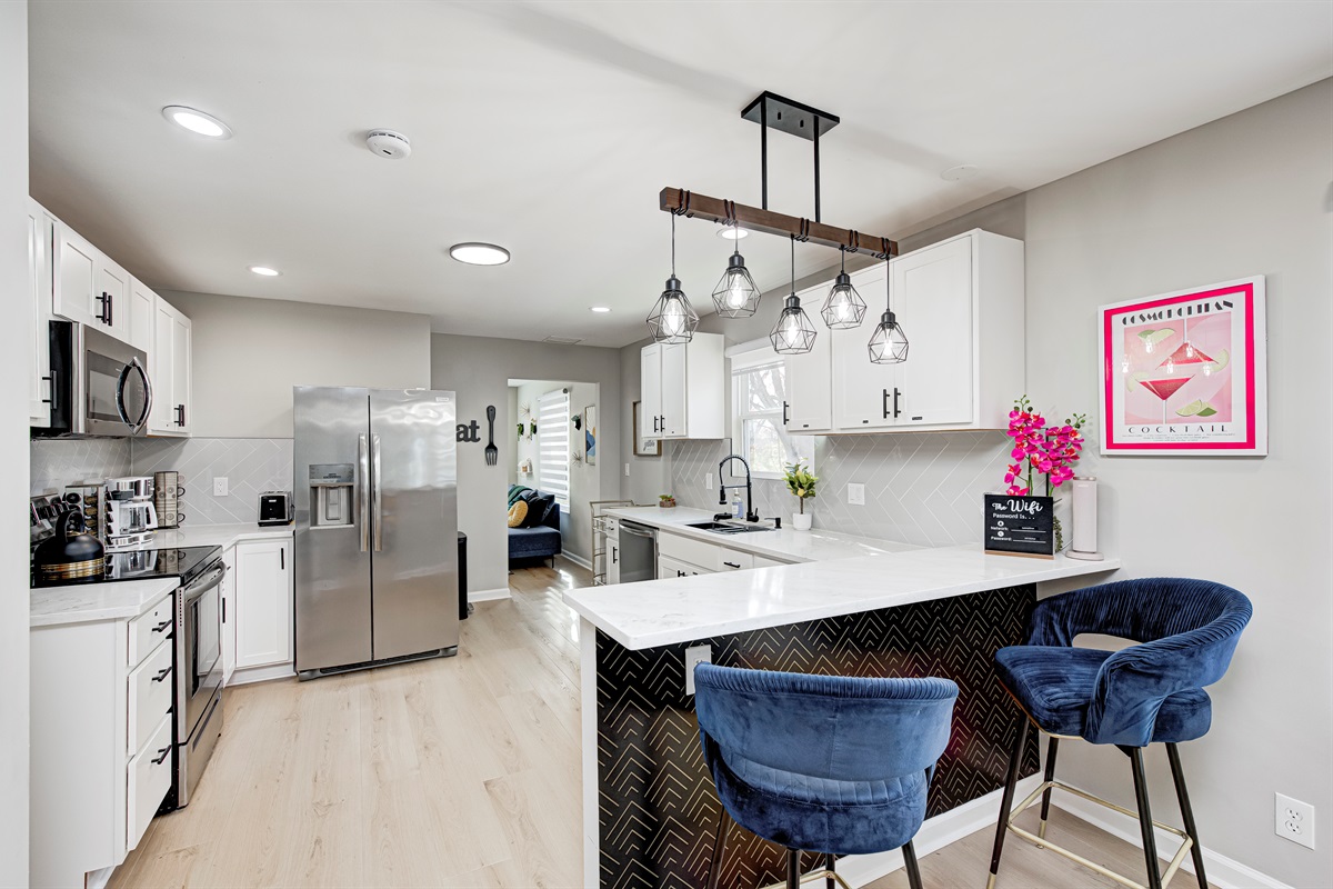 Fully stocked kitchen makes cooking easy — perfect for families and long stays