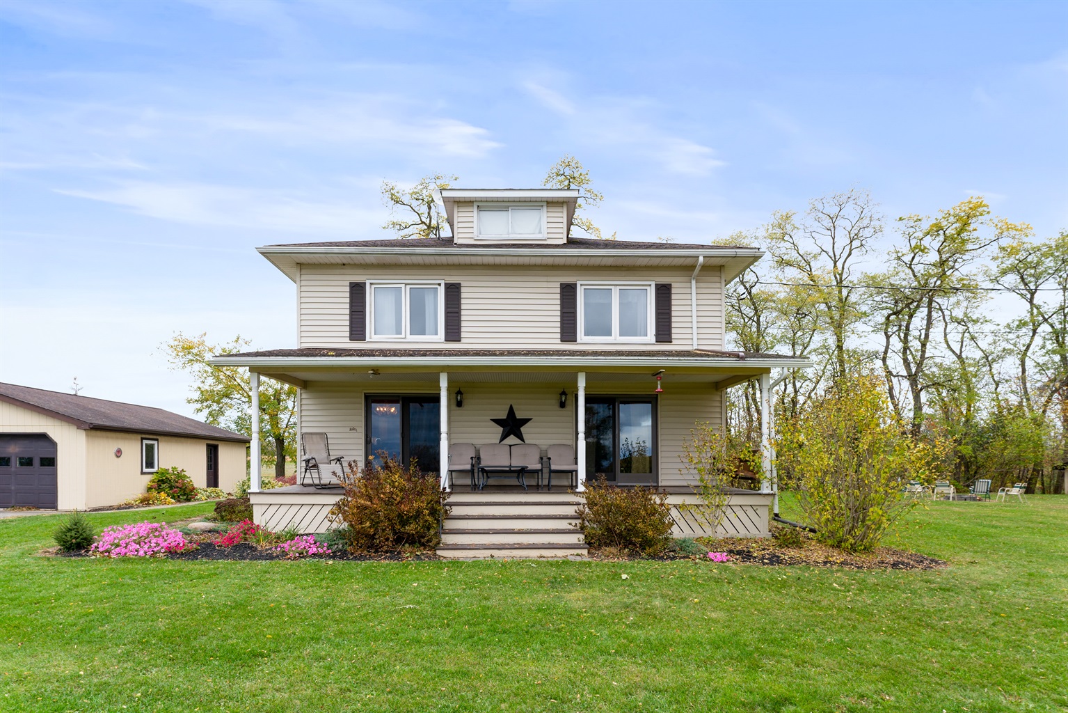 Grand historic home with porch charm and country elegance