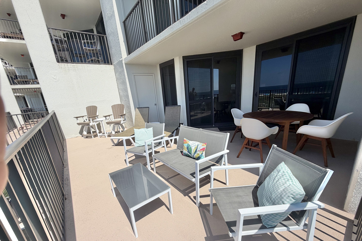 Lots of seating on our huge balcony!