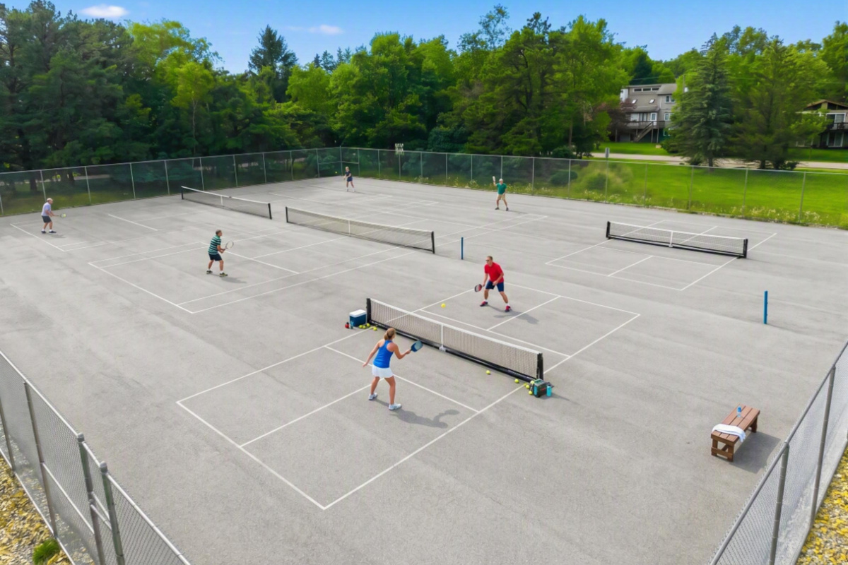 Tennis and pickleball behind the house