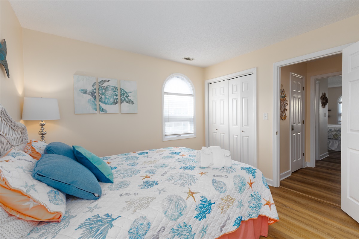 Dreaming of ocean breezes and sandy toes in this coastal-inspired bedroom