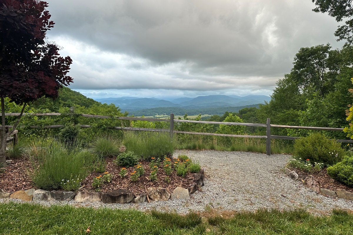 Overlook garden is beautiful at sunset