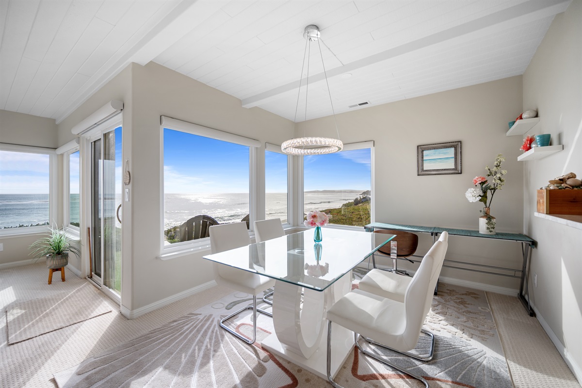 Dinning room with ocean views