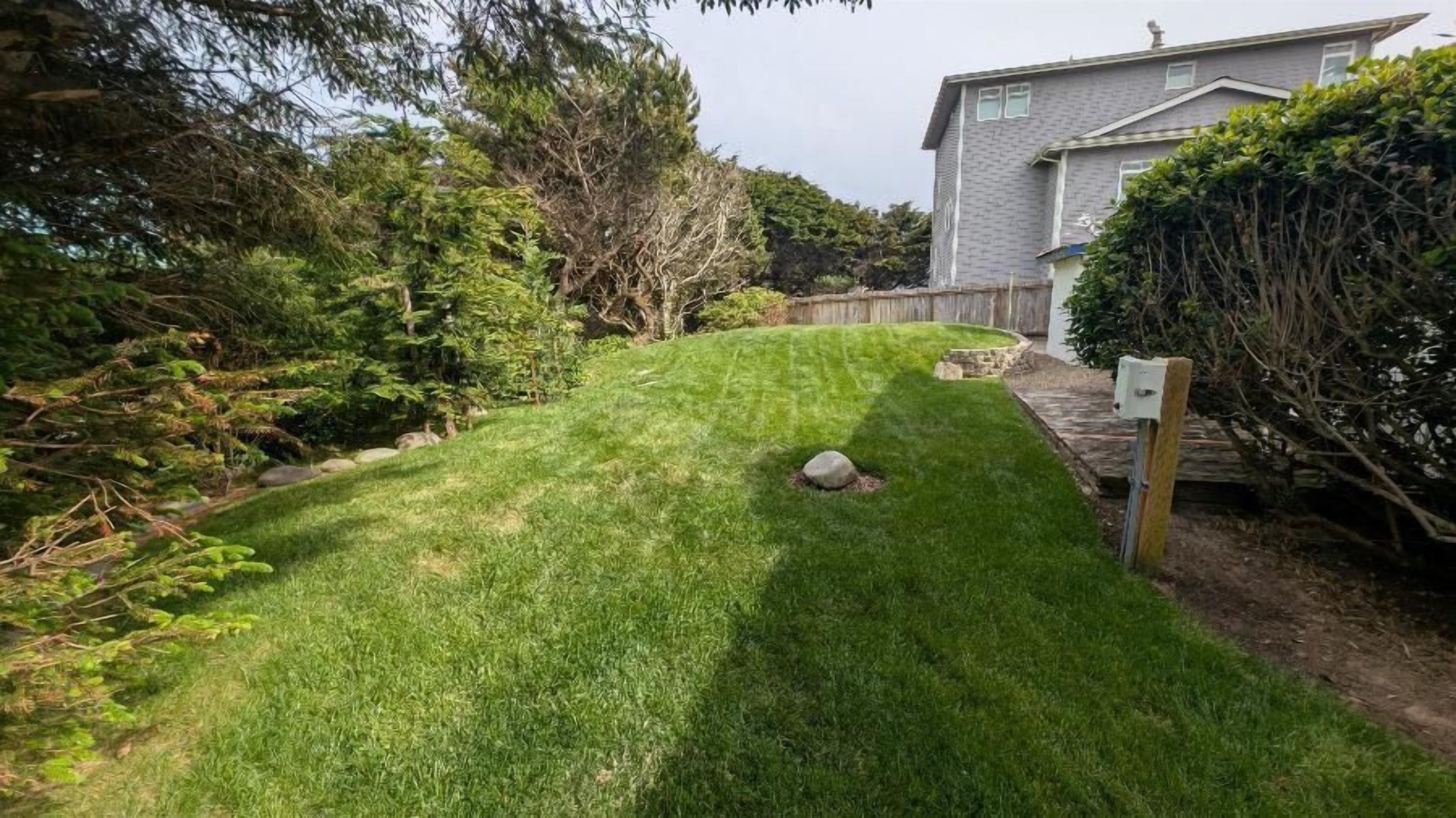 back yard not fenced