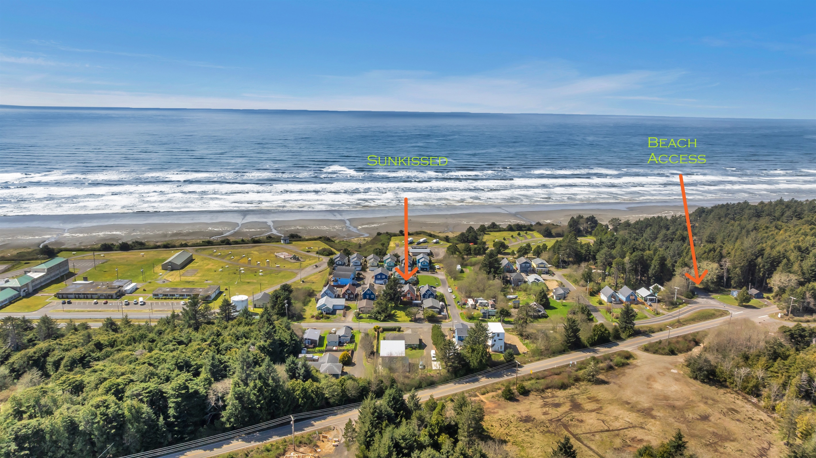 Sunkissed sits high on a bluff above the Pacific with beach access just around the corner