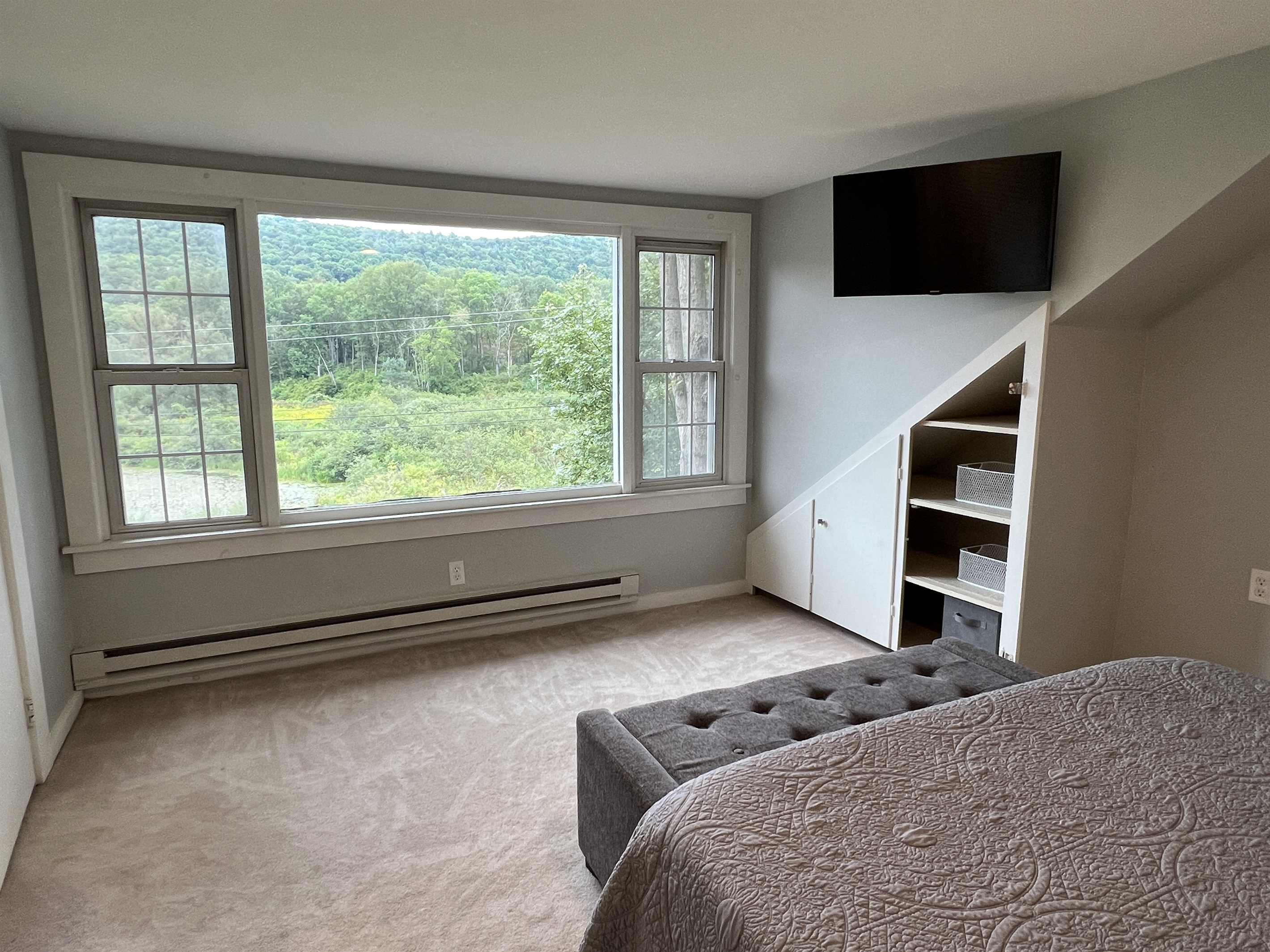 Cloverleaf Farm 2nd floor bedroom #3 with amazing views or the rolling green hills and the pond!
