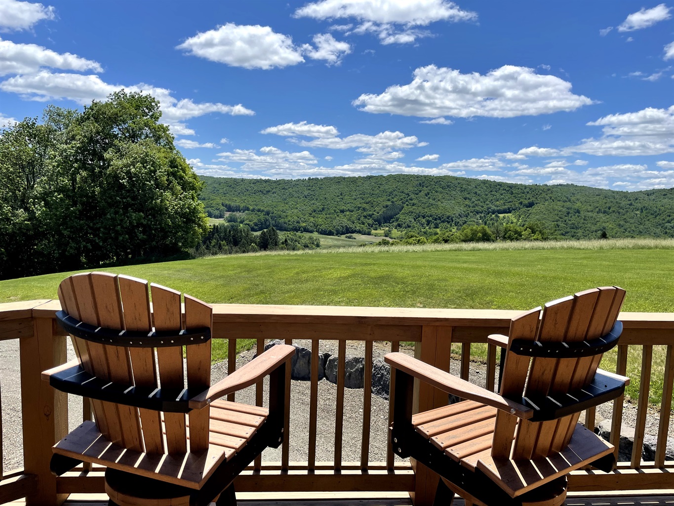 Enjoy long distance views over the rolling hills.