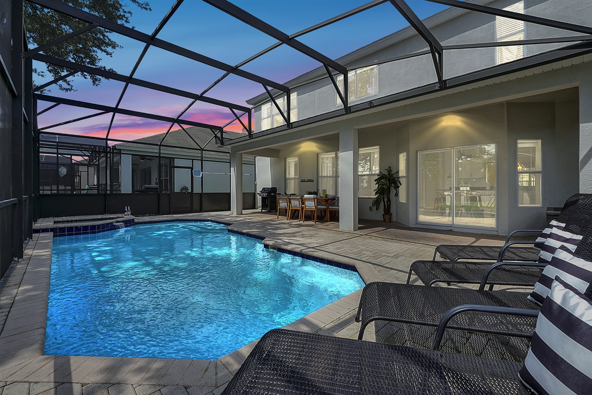 Your private screened in lanai, pool and spa will make you never want to leave the house!