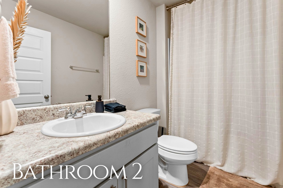 Bathroom 2 is clean, well-maintained, and conveniently located, making it easy for guests sharing this space.