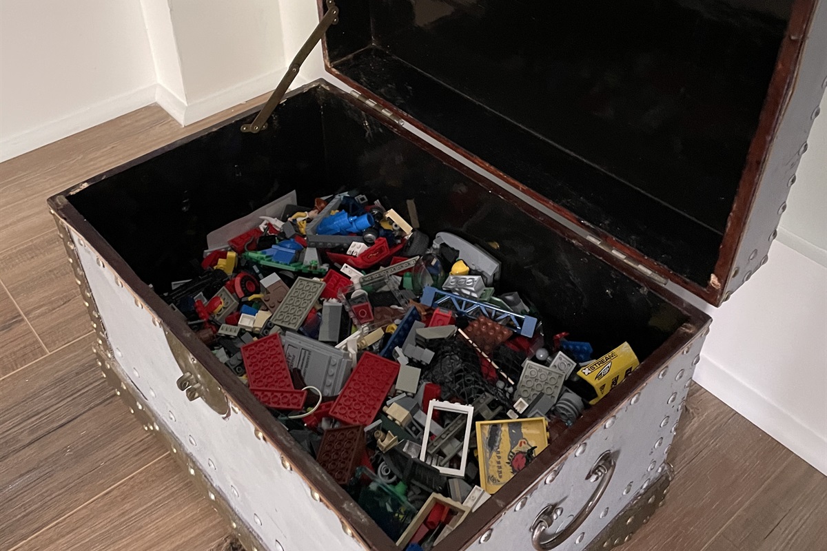 Plenty of books, board games and a chest full of Legos